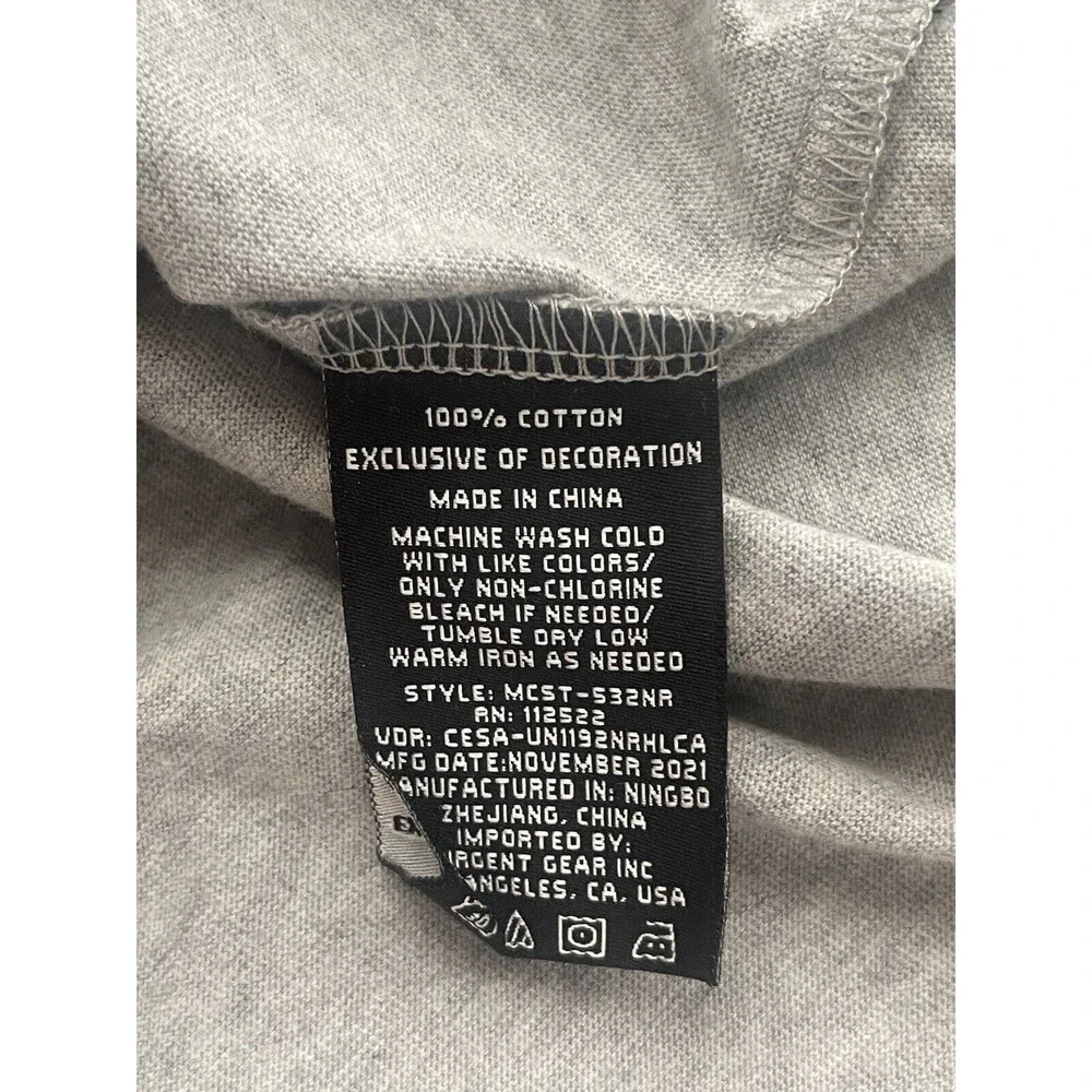 Civil Society Tie Dye Gray Print Short Sleeve Henley Cotton T-Shirt Sz XL New